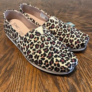 Toms Alpargata Beige Classic Leopard Print Size 9